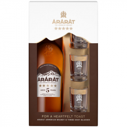 ARARAT BRANDY 5 ETOILES 5 ANS 0.7L +3 VERRES - PACK DE 6