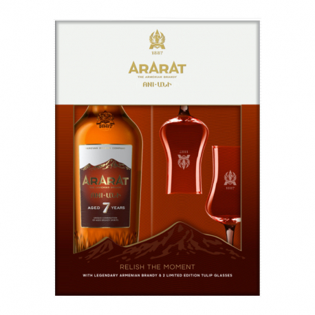 ARARAT BRANDY ANI 7 ANS + 2 VERRES 0.7L 40% VOL