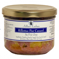 Rillettes pur Canard  au foie gras de 180g