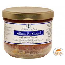 Rillettes pur Canard  au piment d’Espelette, bocal 